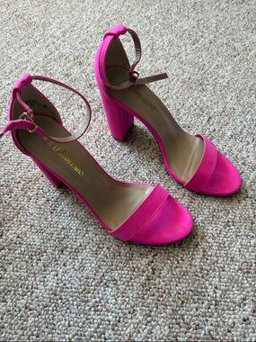 Dream Pairs Hot Pink Ankle-Strap Block Heel Sandals